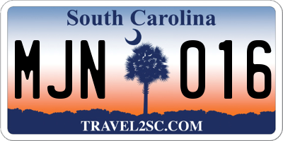 SC license plate MJN016