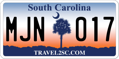 SC license plate MJN017