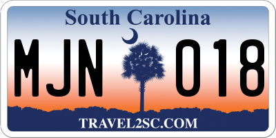 SC license plate MJN018