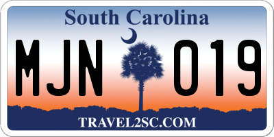 SC license plate MJN019