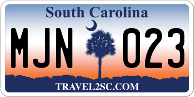 SC license plate MJN023