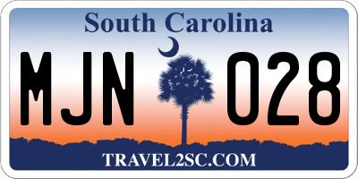 SC license plate MJN028