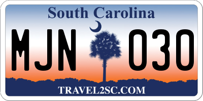 SC license plate MJN030