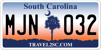 SC license plate MJN032