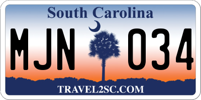 SC license plate MJN034
