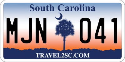 SC license plate MJN041