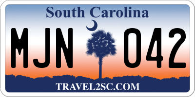 SC license plate MJN042