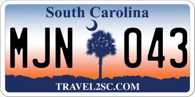SC license plate MJN043