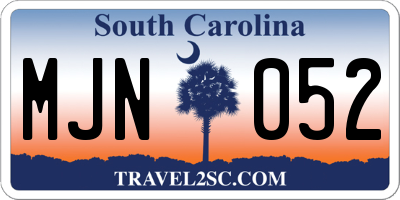 SC license plate MJN052