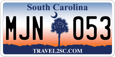 SC license plate MJN053