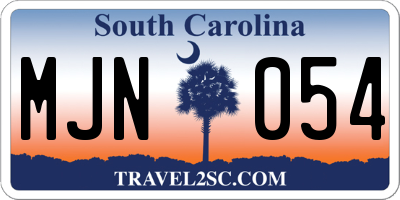 SC license plate MJN054