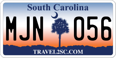 SC license plate MJN056