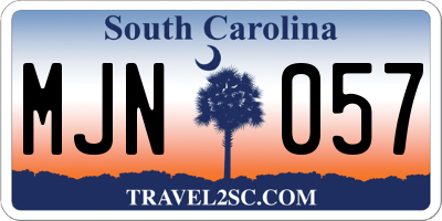 SC license plate MJN057
