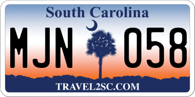 SC license plate MJN058