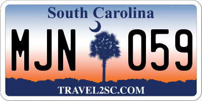 SC license plate MJN059