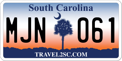 SC license plate MJN061
