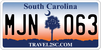 SC license plate MJN063