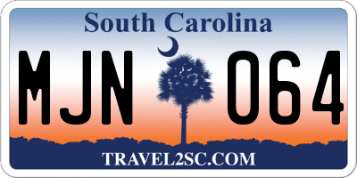SC license plate MJN064