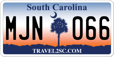 SC license plate MJN066