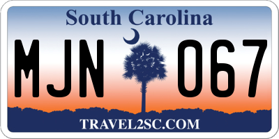 SC license plate MJN067