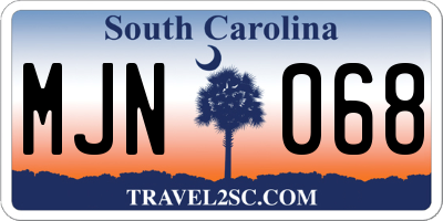 SC license plate MJN068