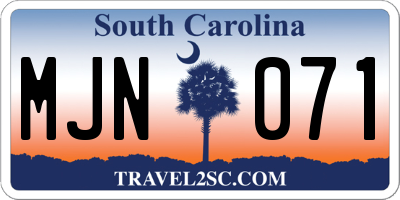 SC license plate MJN071