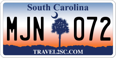 SC license plate MJN072