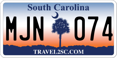 SC license plate MJN074
