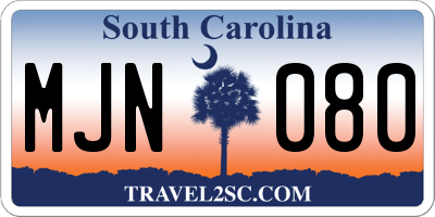 SC license plate MJN080