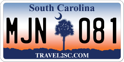 SC license plate MJN081
