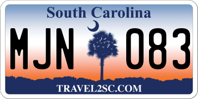 SC license plate MJN083