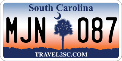 SC license plate MJN087