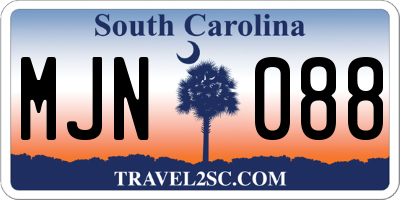 SC license plate MJN088