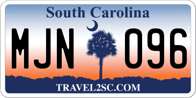 SC license plate MJN096