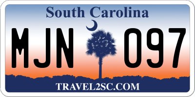 SC license plate MJN097