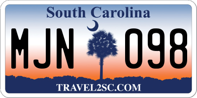 SC license plate MJN098