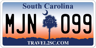 SC license plate MJN099