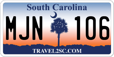 SC license plate MJN106