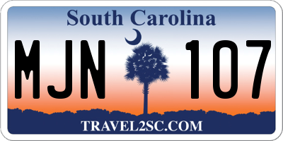 SC license plate MJN107