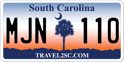 SC license plate MJN110