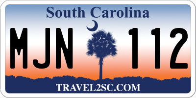 SC license plate MJN112