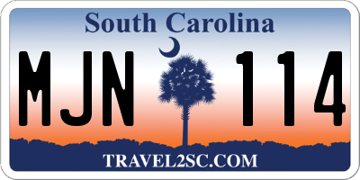 SC license plate MJN114