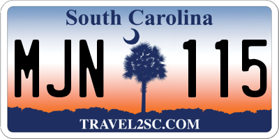 SC license plate MJN115