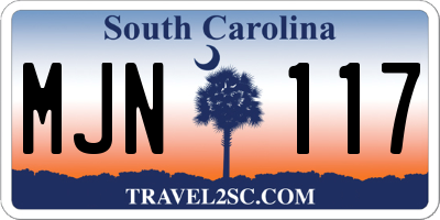 SC license plate MJN117