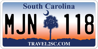 SC license plate MJN118