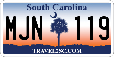 SC license plate MJN119