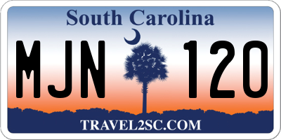 SC license plate MJN120