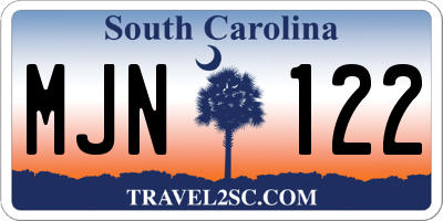 SC license plate MJN122