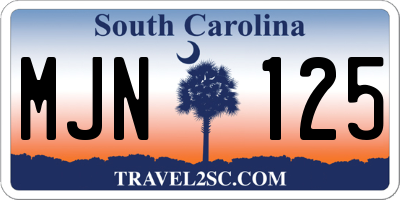 SC license plate MJN125