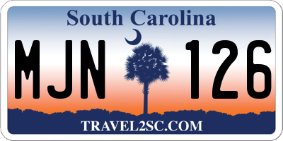 SC license plate MJN126